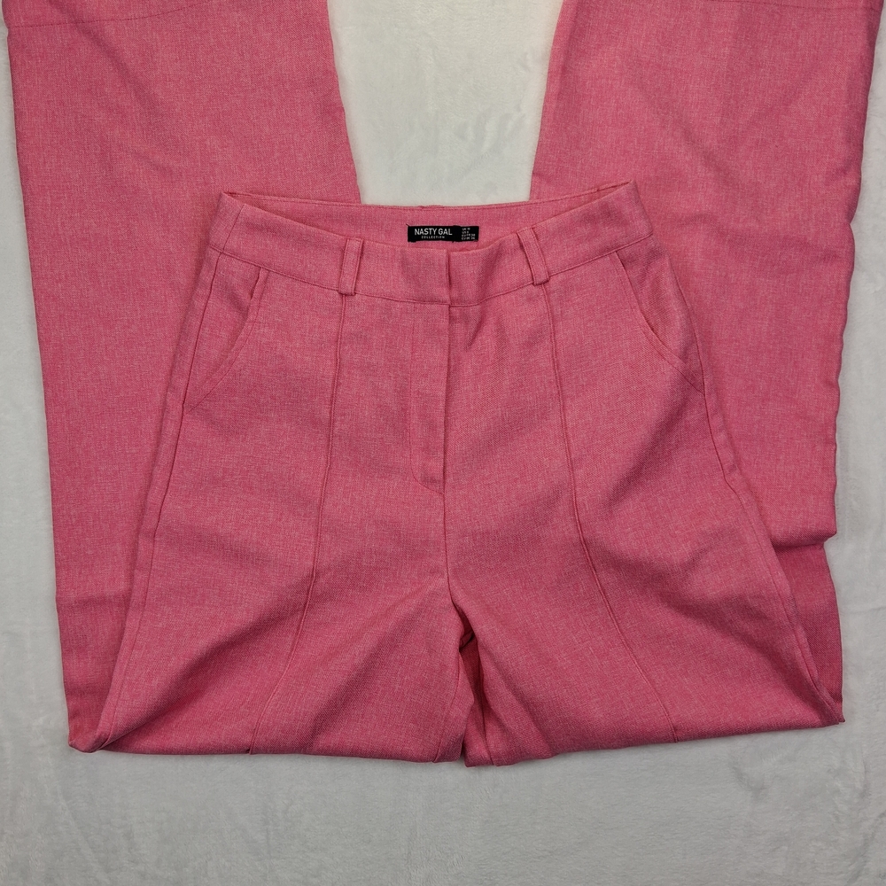 Nasty Gal Hot Pink Tailored High-Waist Trousers